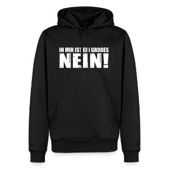 In mir ist ein großes nein Spruch widerstand witz - Männer Premium Bio Hoodie - Schwarz - Vorne - Nico (187cm)