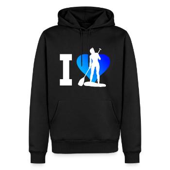 Stand up Paddle Board Standup Paddle Sup - Sweat à capuche Premium bio Homme - noir - Devant - Nico (187cm)