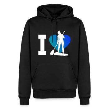 Standup Paddle Sup Standup Paddle Femmes - Sweat à capuche Premium bio Homme - noir - Devant - Nico (187cm)