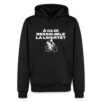 Cadeaux pour les cycliste qui faire du vélo - Sweat à capuche Premium bio Homme - noir - Devant - Nico (187cm)
