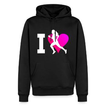 Fitness Course Course à pied Femmes Jogging - Sweat à capuche Premium bio Homme - noir - Devant - Nico (187cm)