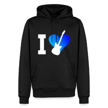 Guitariste Guitariste Guitariste Guitar Men - Sweat à capuche Premium bio Homme - noir - Devant - Nico (187cm)