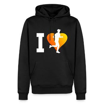 Marathonläufer Marathonlaufen Laufen Cross Country - Männer Premium Bio Hoodie - Schwarz - Vorne - Nico (187cm)