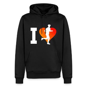 Jogging Marathon Runners Running Ladies Jogging - Sweat à capuche Premium bio Homme - noir - Devant - Nico (187cm)