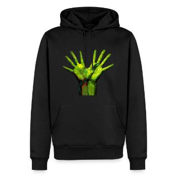 Green Palms Tree - Men’s Premium Organic Hoodie - black - Front - Nico (187cm)