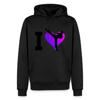 Kickboxing Boxe Hommes Boxe Femmes Kickboxer - Sweat à capuche Premium bio Homme - noir - Devant - Nico (187cm)