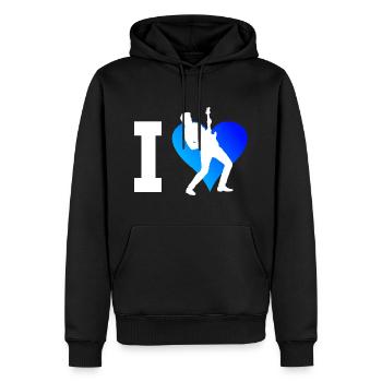 Guitare électrique Guitare classique Hommes - Sweat à capuche Premium bio Homme - noir - Devant - Nico (187cm)
