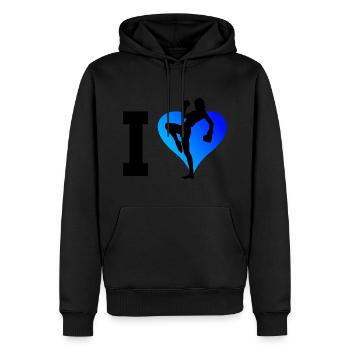 Boxe Hommes Boxe Femmes Kickboxing Kickboxing - Sweat à capuche Premium bio Homme - noir - Devant - Nico (187cm)