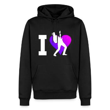 Herren Gitarrenspieler classical guitar - Männer Premium Bio Hoodie - Schwarz - Vorne - Nico (187cm)