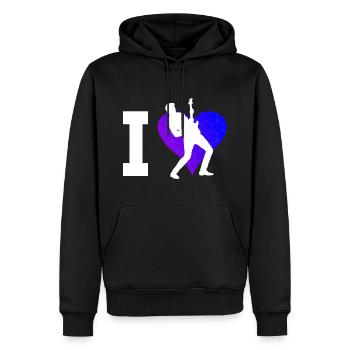 Guitare électrique guitare électronique Guitare - Sweat à capuche Premium bio Homme - noir - Devant - Nico (187cm)