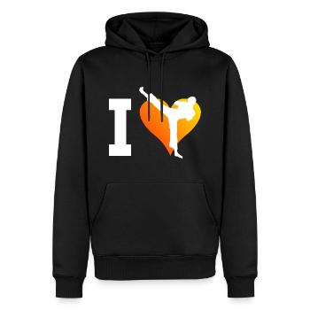 Kickboxer Women Boxing Kickboxing Kickboxing Kickboxing - Men’s Premium Organic Hoodie - black - Front - Nico (187cm)