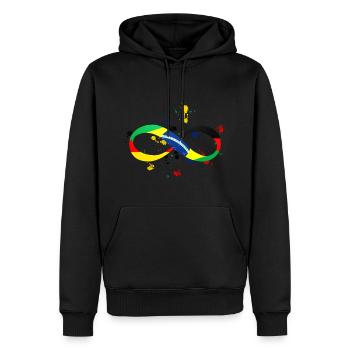 Infini Brasil Allemagne - Sweat à capuche Premium bio Homme - noir - Devant - Nico (187cm)
