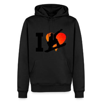 Sports d'hiver femmes snowboard hommes snowboard - Sweat à capuche Premium bio Homme - noir - Devant - Nico (187cm)