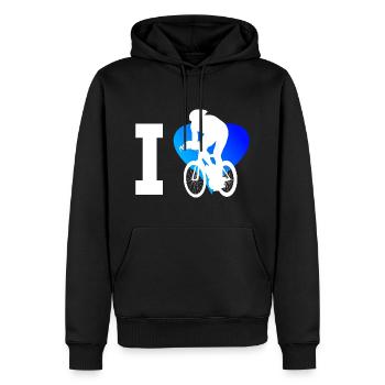 Vélo de route hommes Vélo de route femmes Cyclistes sur route - Sweat à capuche Premium bio Homme - noir - Devant - Nico (187cm)