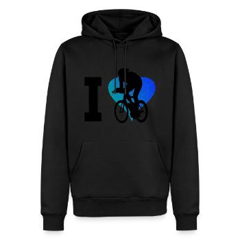Cycliste de course vélo de course vélo de route cyclisme de course - Sweat à capuche Premium bio Homme - noir - Devant - Nico (187cm)