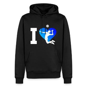 Volley Volleyballer Beachvolleyball Volleyballspie - Männer Premium Bio Hoodie - Schwarz - Vorne - Nico (187cm)