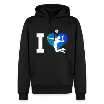 Volleyballspielen Damen Volleyballer Herren - Männer Premium Bio Hoodie - Schwarz - Vorne - Nico (187cm)