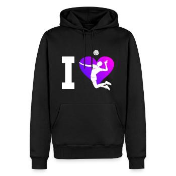 Beachvolleyball Beach Volley Volley Herren - Männer Premium Bio Hoodie - Schwarz - Vorne - Nico (187cm)