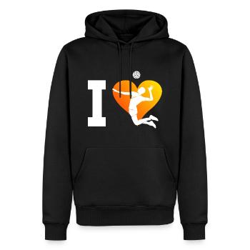 Volley Beach Volley Herren Beachvolleyball - Männer Premium Bio Hoodie - Schwarz - Vorne - Nico (187cm)