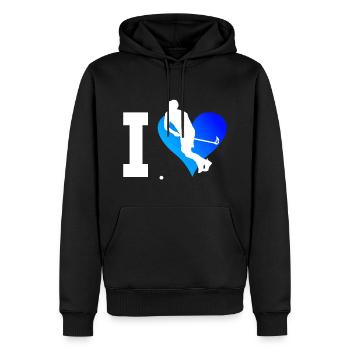 Hockey Salibandy Floorball Unihockey Innebandy - Männer Premium Bio Hoodie - Schwarz - Vorne - Nico (187cm)