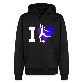 Herren Fussballer Fussballspieler Fussballspielen - Männer Premium Bio Hoodie - Schwarz - Vorne - Nico (187cm)