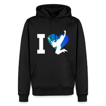 Guitare Guitare électrique Guitare acoustique - Sweat à capuche Premium bio Homme - noir - Devant - Nico (187cm)