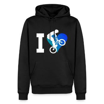 Vélo bmx garçons bmx vélo hommes femmes bmx - Sweat à capuche Premium bio Homme - noir - Devant - Nico (187cm)
