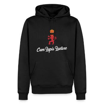 Cum Lupis Laetare - Carnaval de La Louvière - Sweat à capuche Premium bio Homme - noir - Devant - Nico (187cm)