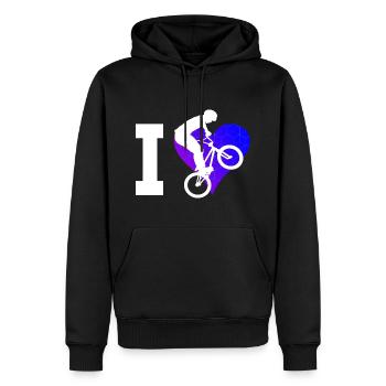 vélo BMX garçons vélo BMX vélo BMX vélo BMX - Sweat à capuche Premium bio Homme - noir - Devant - Nico (187cm)