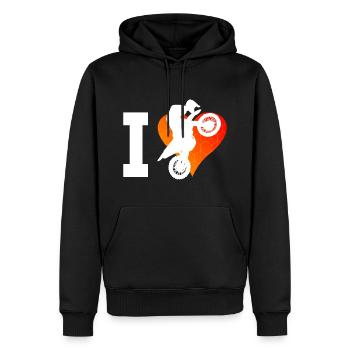 Supermoto Freestyle Motocross Motocross Herren - Männer Premium Bio Hoodie - Schwarz - Vorne - Nico (187cm)