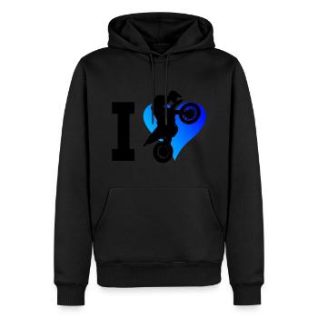 Motocross Dirt Bike Femme Dirt Bike Homme - Sweat à capuche Premium bio Homme - noir - Devant - Nico (187cm)