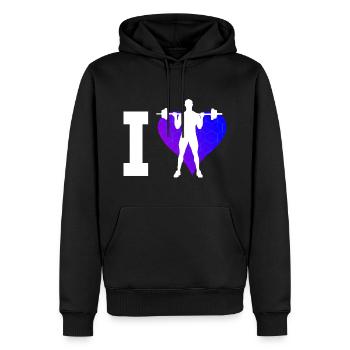 Gewichtheben Krafttraining Herren Ausdauertraining - Männer Premium Bio Hoodie - Schwarz - Vorne - Nico (187cm)
