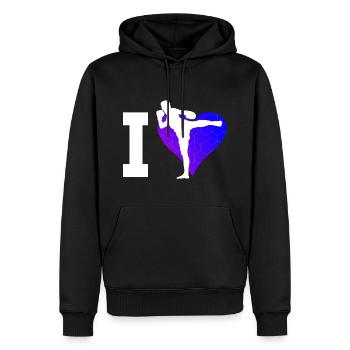 Boxe Thaïlandaise Femmes Boxe Thaïlandaise Hommes Boxeur thaïlandais - Sweat à capuche Premium bio Homme - noir - Devant - Nico (187cm)
