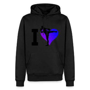 Boxe Thaï Muay Thaï Boxeur Thaï Femmes Hommes - Sweat à capuche Premium bio Homme - noir - Devant - Nico (187cm)