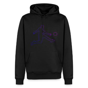 Fussballspiel Herren Soccer Fussballspielen - Männer Premium Bio Hoodie - Schwarz - Vorne - Nico (187cm)
