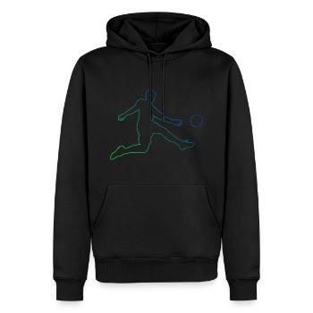 Football Fussball Damen Fussballspiel Soccer - Männer Premium Bio Hoodie - Schwarz - Vorne - Nico (187cm)