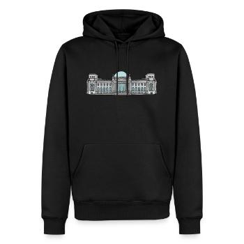 Palais du Reichstag à BERLIN c - Sweat à capuche Premium bio Homme - noir - Devant - Nico (187cm)