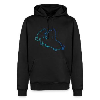 Bob fahren Bobbahn Bob Zweierbob Damen Bobsport - Männer Premium Bio Hoodie - Schwarz - Vorne - Nico (187cm)