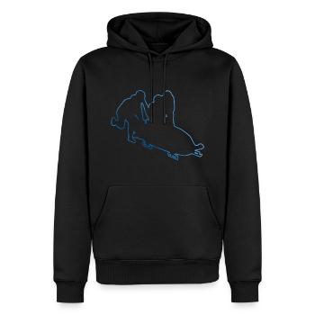 Zweierbob Damen Bob Bobsport Bob fahren Herren - Männer Premium Bio Hoodie - Schwarz - Vorne - Nico (187cm)