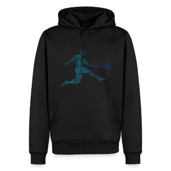 Jeu de football Football Football Hommes - Sweat à capuche Premium bio Homme - noir - Devant - Nico (187cm)