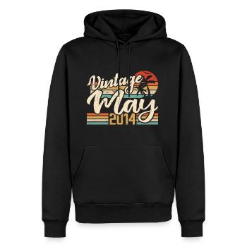 Geburtstag Jahrgang Mai 2014 Geboren im Mai 2014 - Männer Premium Bio Hoodie - Schwarz - Vorne - Nico (187cm)