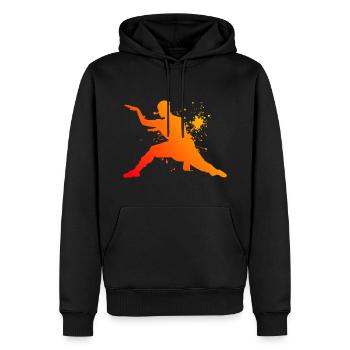 Kungfu Kung Fu féminin Wushu Arts martiaux masculins - Sweat à capuche Premium bio Homme - noir - Devant - Nico (187cm)
