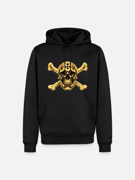 Golden Pirate Skull ☠ - Men’s Premium Organic Hoodie - black