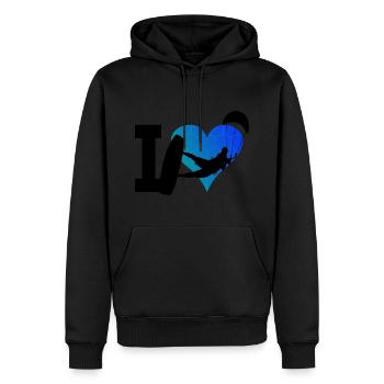 Kiten Kitesurfing Herren Kite Kitesurfer - Männer Premium Bio Hoodie - Schwarz - Vorne - Nico (187cm)