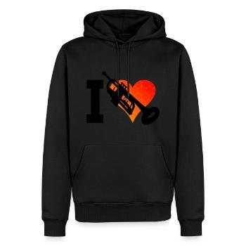 Trompette masculine Jouant trompette Trompettes Joueurs - Sweat à capuche Premium bio Homme - noir - Devant - Nico (187cm)