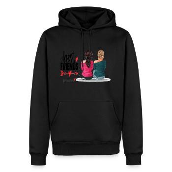 best friends forever - Sweat à capuche Premium bio Homme - noir - Devant - Nico (187cm)