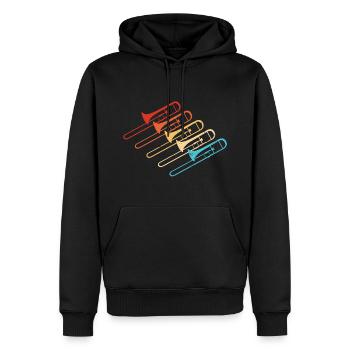 Tromboniste Hommes Trombone Jazz Trombone Brass - Sweat à capuche Premium bio Homme - noir - Devant - Nico (187cm)