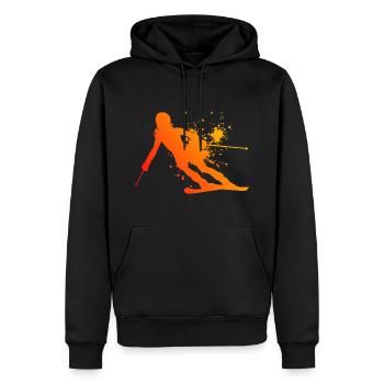 Stunt Ski Skiing Skiing Skier Ski - Men’s Premium Organic Hoodie - black - Front - Nico (187cm)
