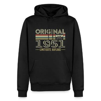 Original 1951 Jahrgang Retro Geburtstag Vintage - Männer Premium Bio Hoodie - Schwarz - Vorne - Nico (187cm)