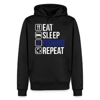 Mangez la répétition de pêche de sommeil - Sweat à capuche Premium bio Homme - noir - Devant - Nico (187cm)